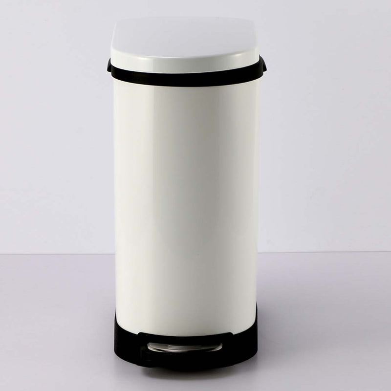Foot Pedal Stainless Steel Trash Bin 10L Powder Coated Removable Inner White