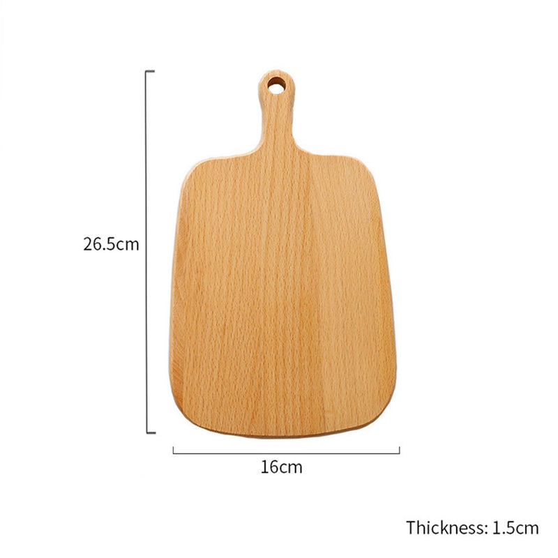 2X 26cm Brown Beech Wood Rectangular Serving Tray With Handle Reversible