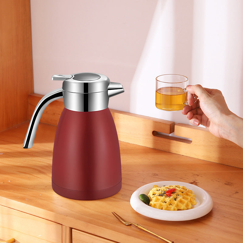 2X 1.8L Stainless Steel Insulated Vacuum Flask Thermal Jug Red Spill Proof
