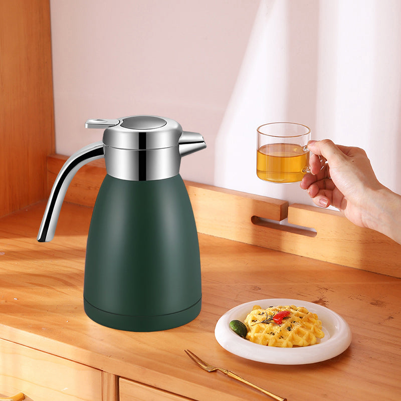 Insulated Vacuum Flask 2.2L 18/10 Stainless Steel Green Spill Proof Lid
