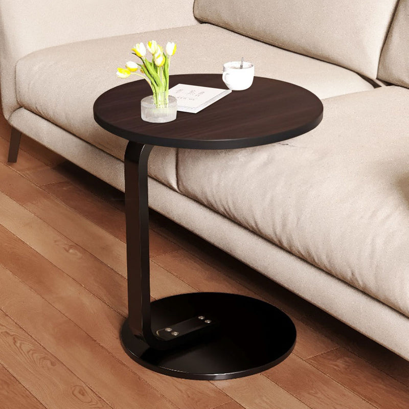 Wood Board Mini Side Table 50cm Movable Lightweight Black Frame Versatile Use