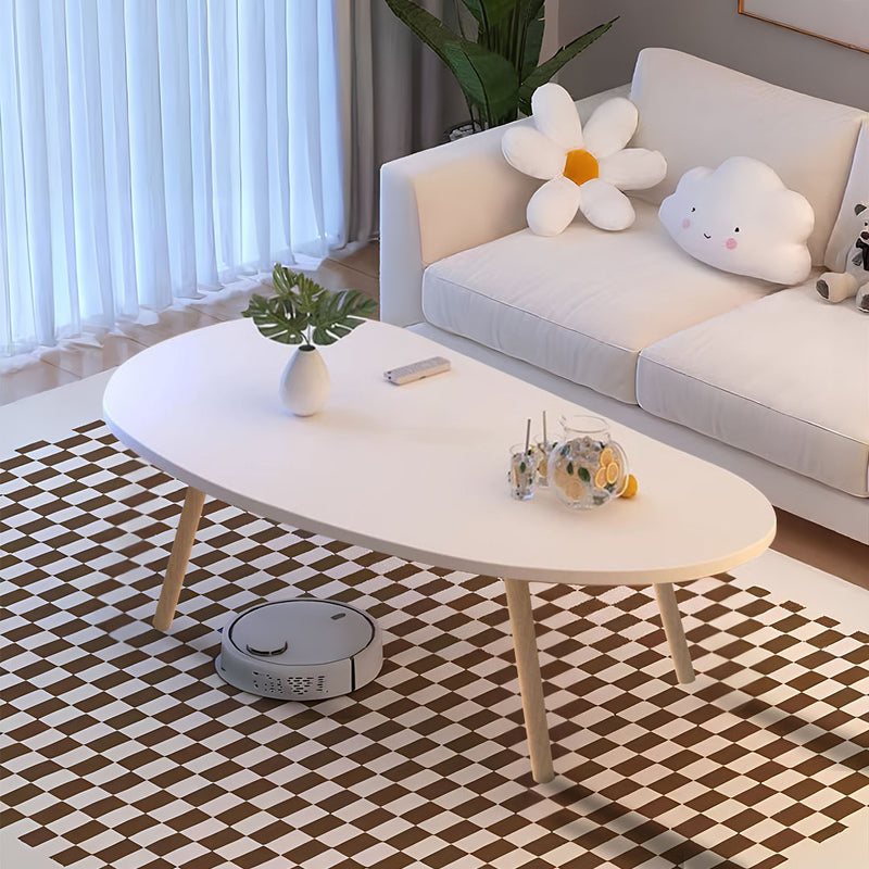 2X White Nordic Coffee Table 80x40cm Modern Design Sturdy Wood Legs Living Room