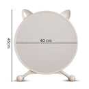White Smart Makeup Table Mirror 40cm Cat Ear Style No LED for Bedroom Decor
