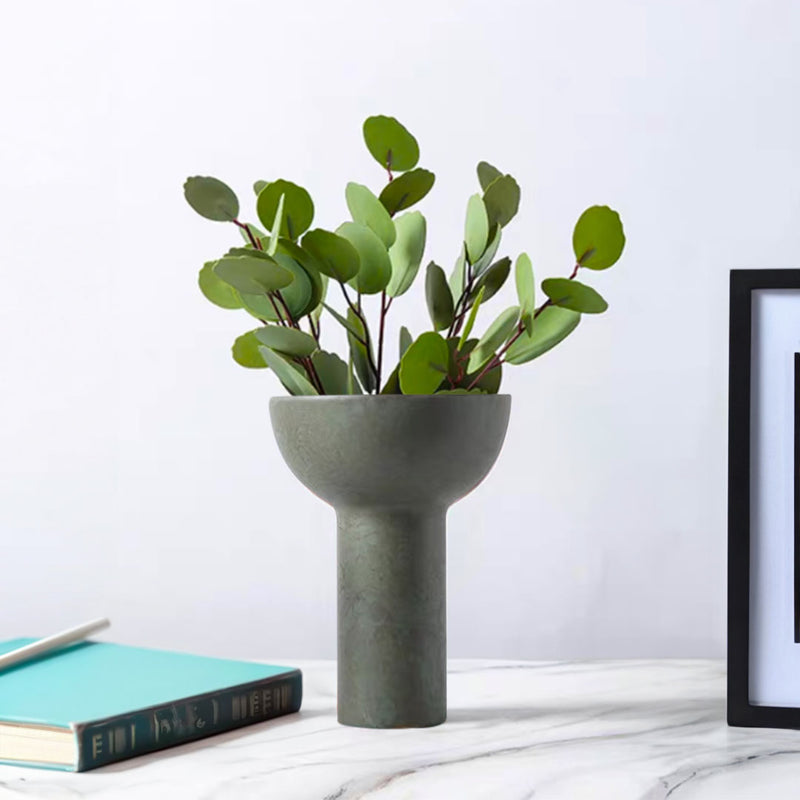 Minimalist Nordic Ceramic Vase 15x19.5cm Versatile Fruit Bowl Gray