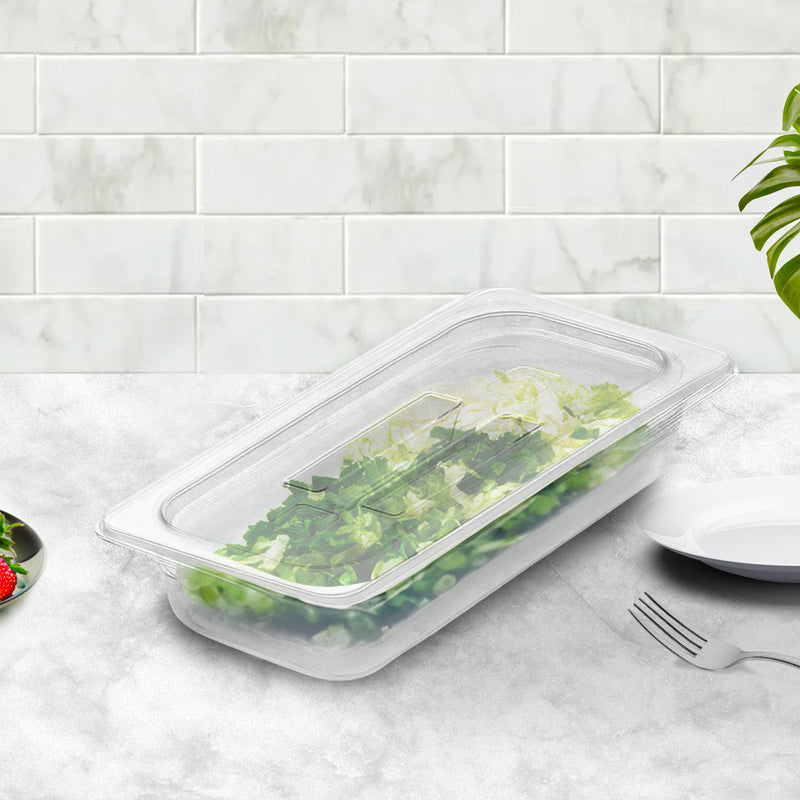 Clear Polycarbonate GN Pan 1/3 Food Tray With Lid 65mm For Hot And Cold Storage