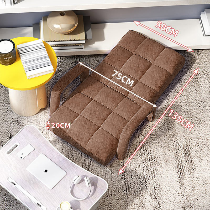 Foldable Floor Recliner Chair Adjustable Angle Padded Armrest Coffee