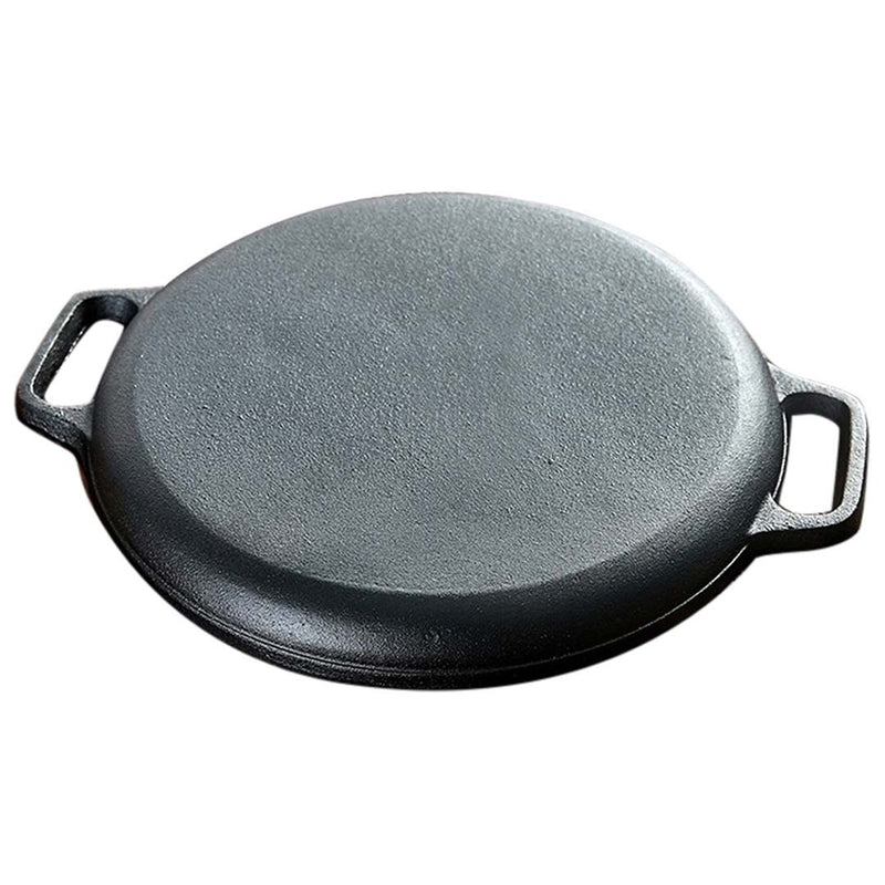 Cast Iron 30cm Griddle Pan Pre Seasoned Black Induction Ready