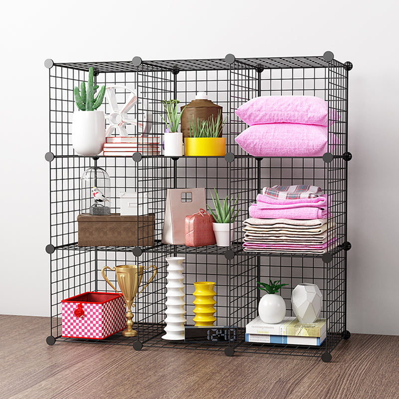2X Black Portable 9 Cube Storage Organizer Foldable DIY Modular Space Saver