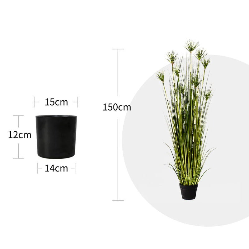 4X 150cm Artificial Papyrus Plant Pvc Potted Tall Green Grass Indoor Outdoor