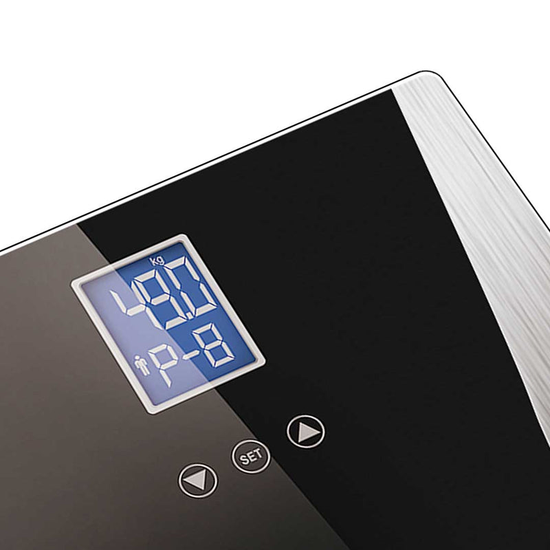 Wireless Digital Body Fat Bathroom Scale LCD Display 180kg Black