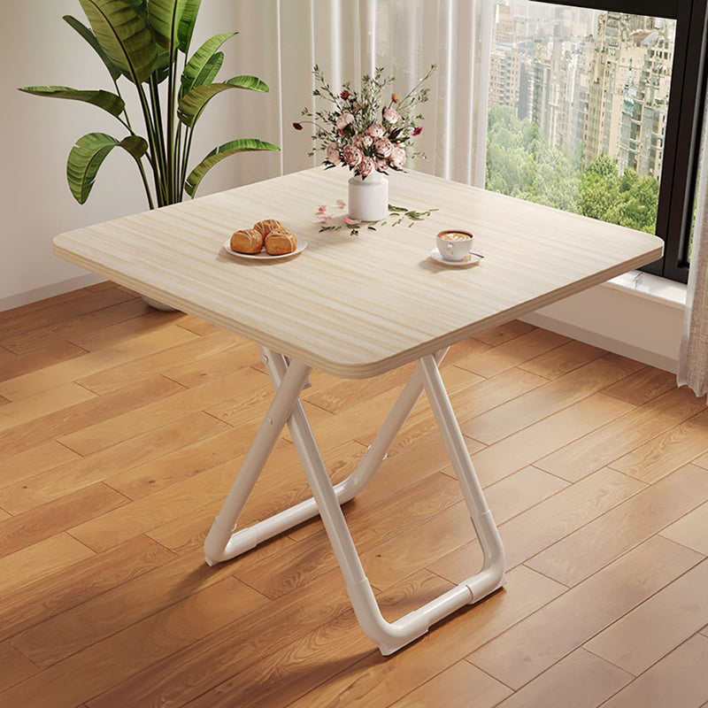Light Wood 80cm Square Table White Legs Modern Home Office Decor Versatile