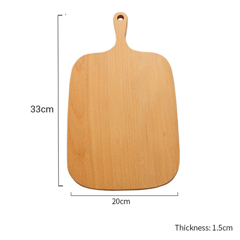 2X 33cm Brown Rectangle Wooden Serving Tray with Handle Reversible Board