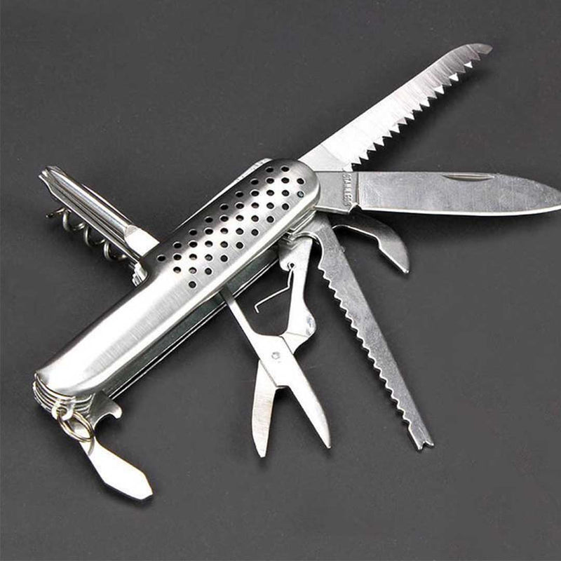 Multi Function Army Knife 100 Percent Stainless Steel Swiss Style Tool
