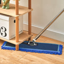 100cm Microfiber Flat Mop Set Stainless Steel Handle Dust Remover Blue Pads