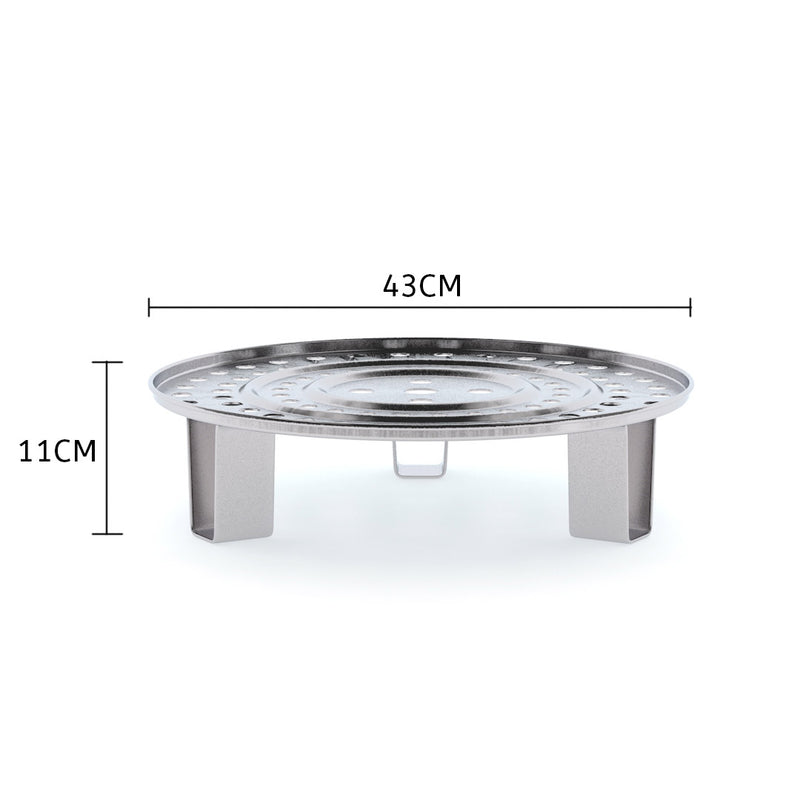 43cm 18/10 Stainless Steel Steamer Insert Stockpot Rack 3 Legs Silver