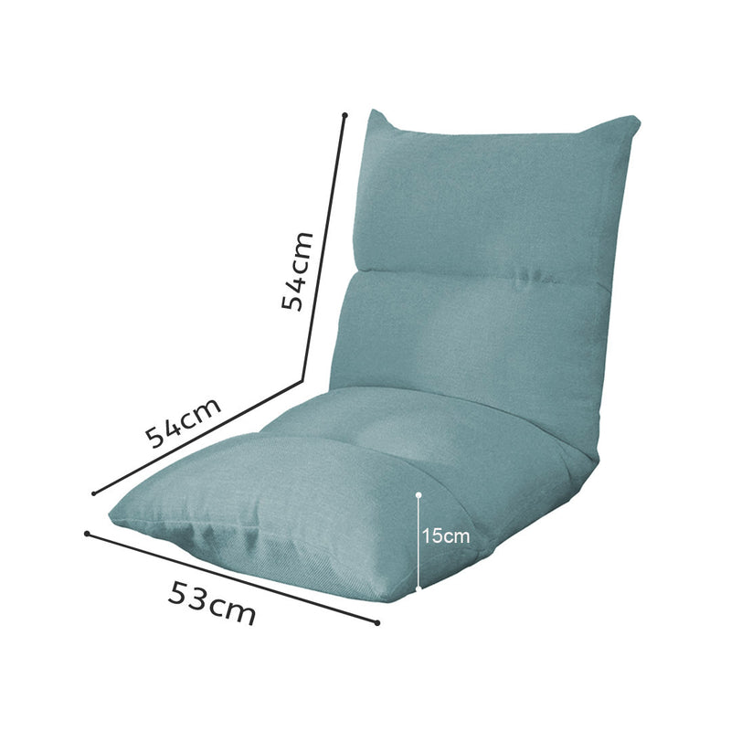 4X Floor Recliner Linen Folding Adjustable 5 Position 108x53x15cm Mint Green