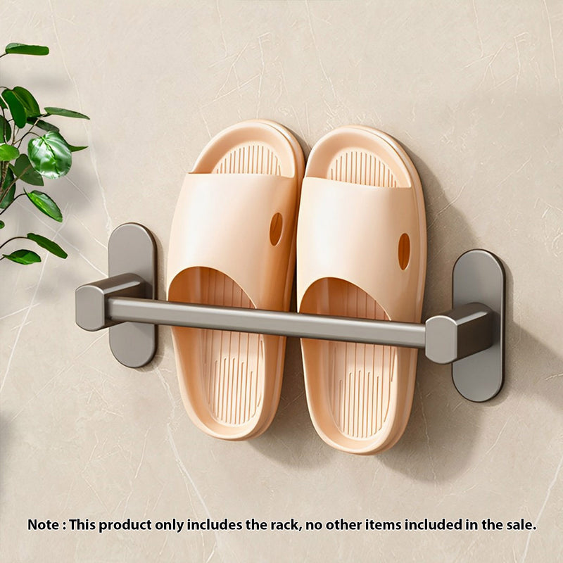 Slipper Rack Wall Mounted Aluminum 29cm Black Adhesive Space Saving Waterproof