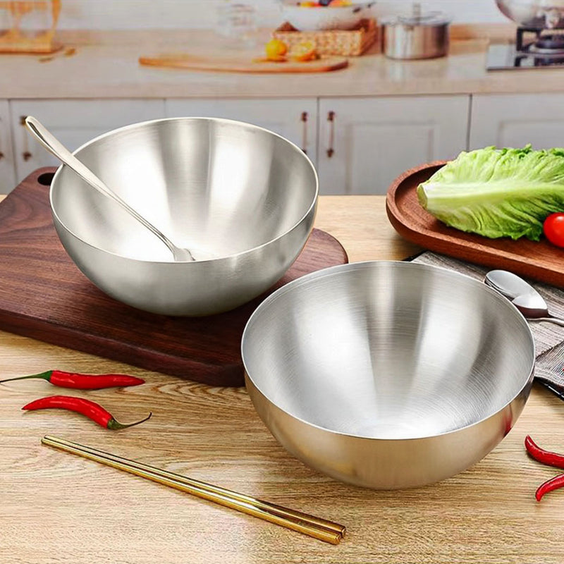20cm Stainless Steel Salad Bowl Model 201 Silver Set Of 2 Elegant