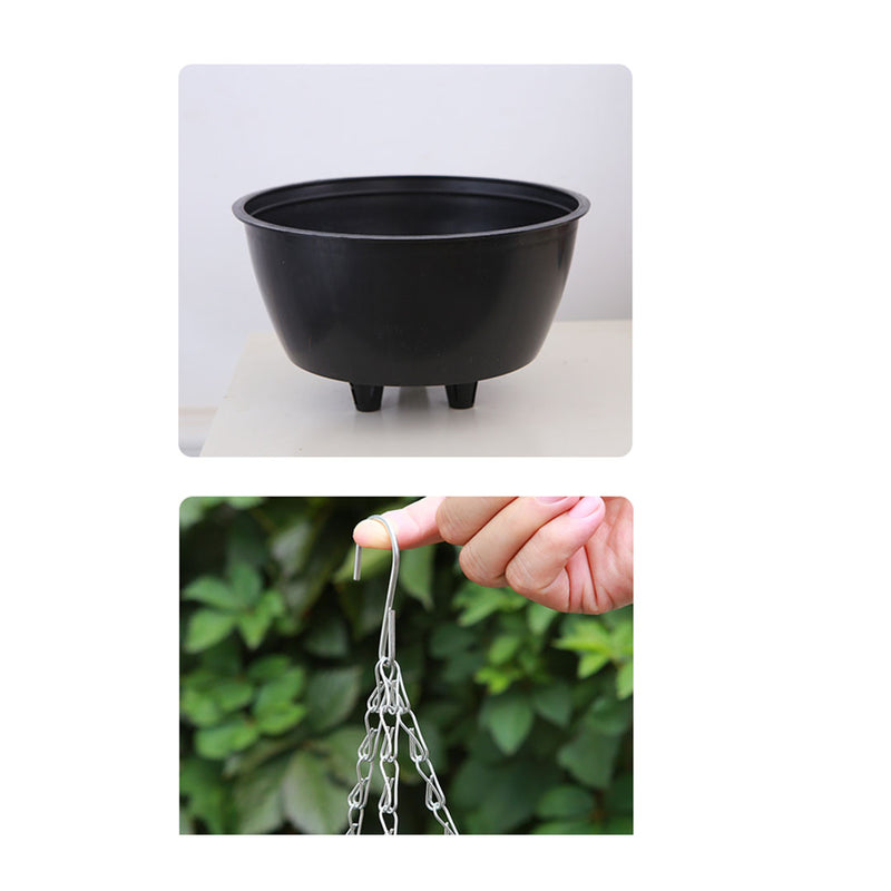 Coffee Medium Resin Hanging Flower Pot Self Watering Garden Planter 21x14x46cm