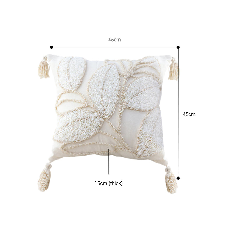 45x45cm Plush Velvet Square Throw Pillow Cream Decorative