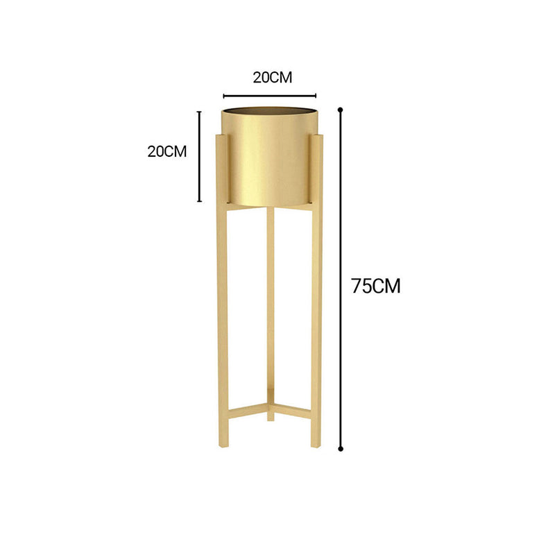 Gold Metal Plant Stand 75cm with Flower Pot Holder Indoor Corner Display