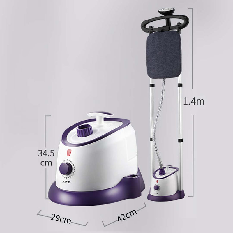 2X Garment Steamer Twin Pole 1700ml 1800W Telescopic Purple Adjustable Height