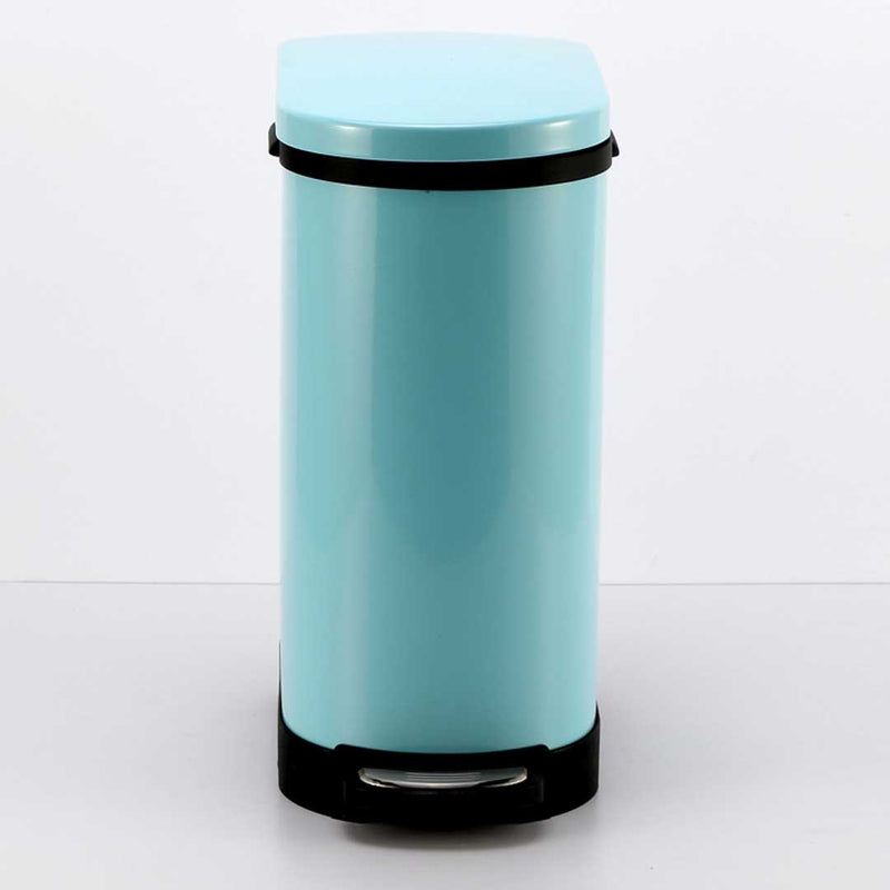 2X 10L Blue Stainless Steel Foot Pedal Trash Bin With Soft Close Lid