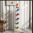 5 Tier Transparent Shoe Organizer Stackable Plastic Storage Box With Magnetic Door