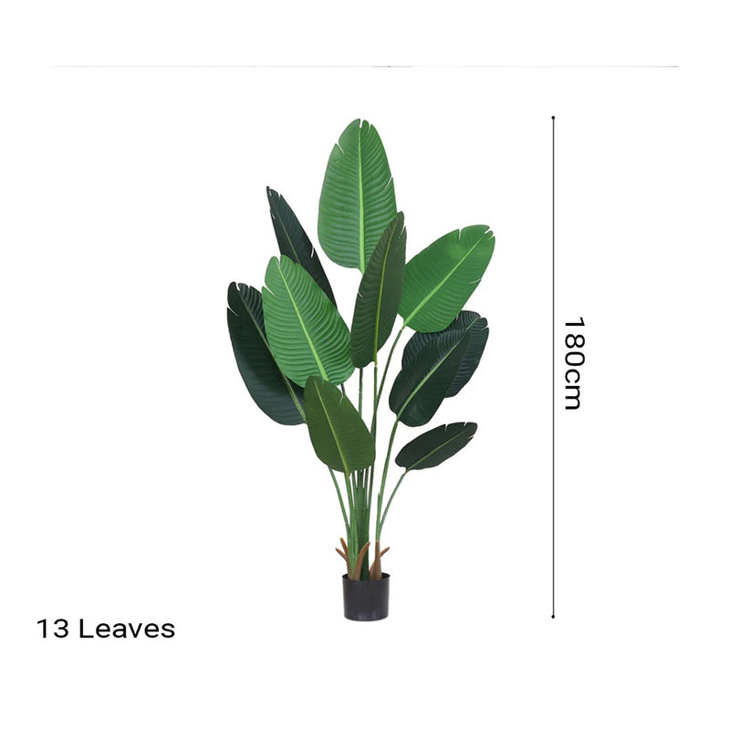 180cm Artificial Banana Plant Polyurethane Potted Woven Seagrass Basket Green