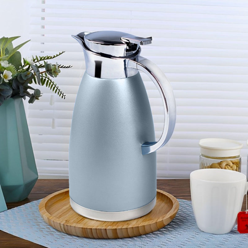 2.3L Blue 3 Layer Vacuum Insulated Stainless Steel Flask Wide Mouth Leakproof Lid