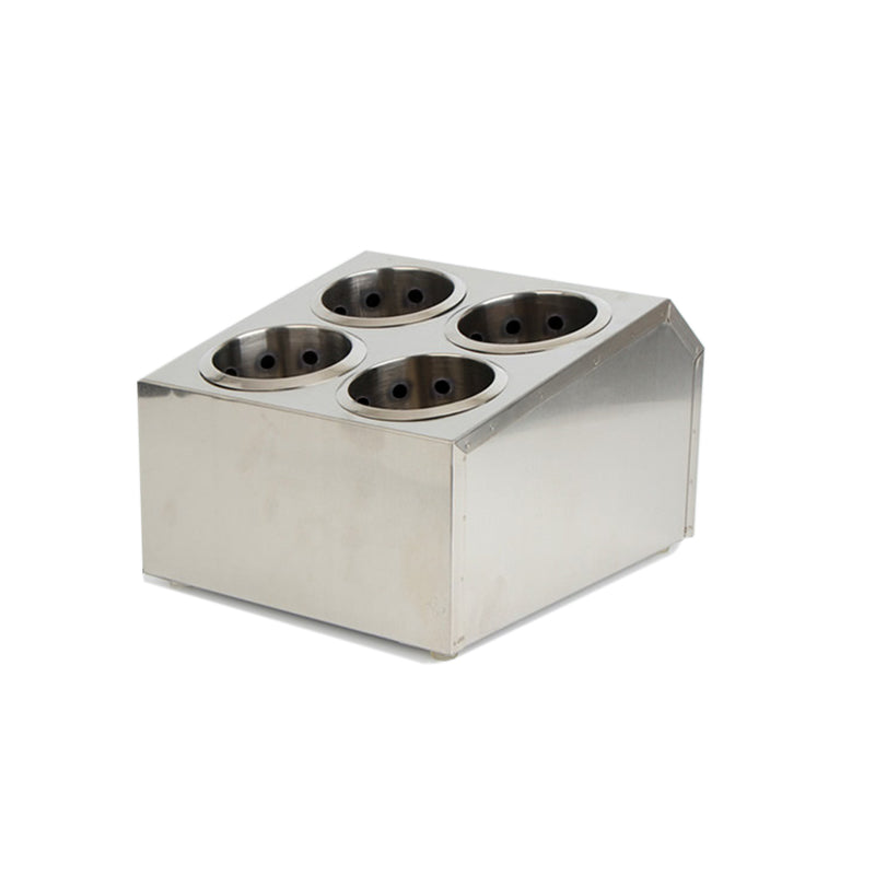 2X 18/10 Stainless Steel Commercial Square Cutlery Holder 265X305X200mm 4 Holes