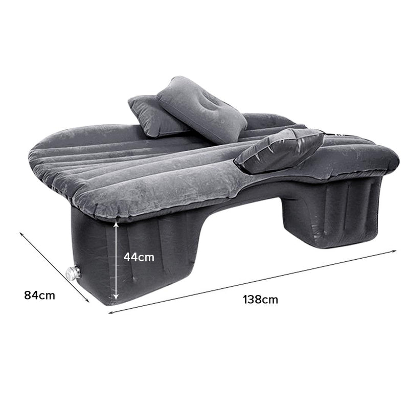 Inflatable Car Mattress Travel Camping Air Bed Portable Easy Clean Grey 138cm