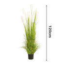 120cm Artificial Plume Grass Plant Green Plastic Indoor Outdoor Home Office