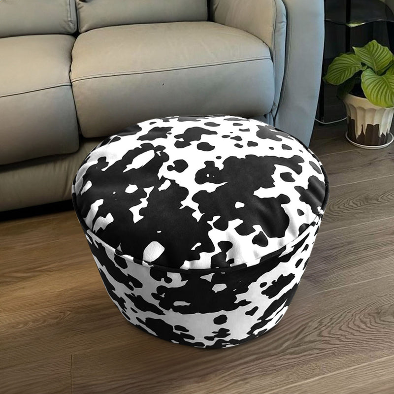 Round Velvet Cotton Pouffe Seat Cushion 48x35cm Home Decor Footstool Multicolor