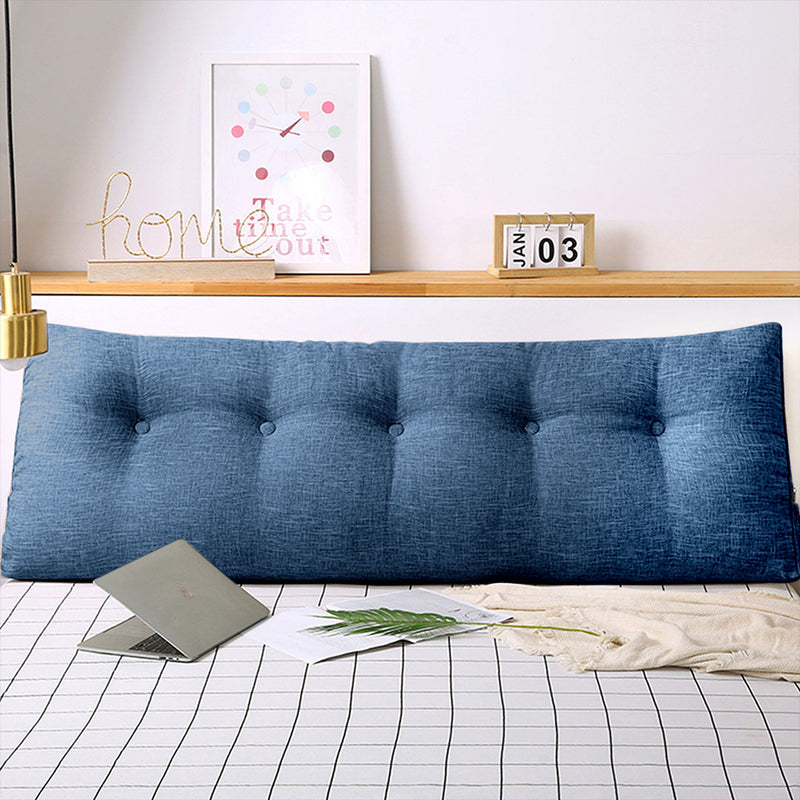 2X 120x50x20cm Blue Triangular Wedge Bed Backrest Pillow Polyester PP Filling