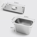 12X Stainless Steel Gastronorm Pan 1/3 Full Size 20cm Deep Tray With Lid