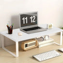White Monitor Stand 50cm Ergonomic Elevated Desk Organizer Home Office Storage