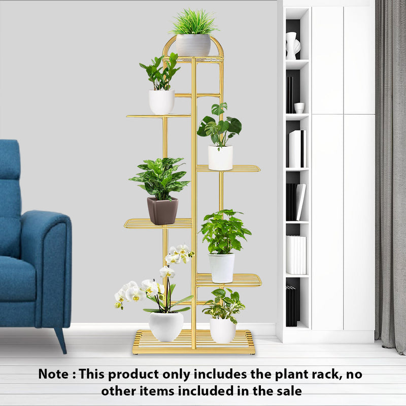 6 Tier Gold Metal Plant Stand 7 Pots Indoor Display Shelf for Home Office Decor