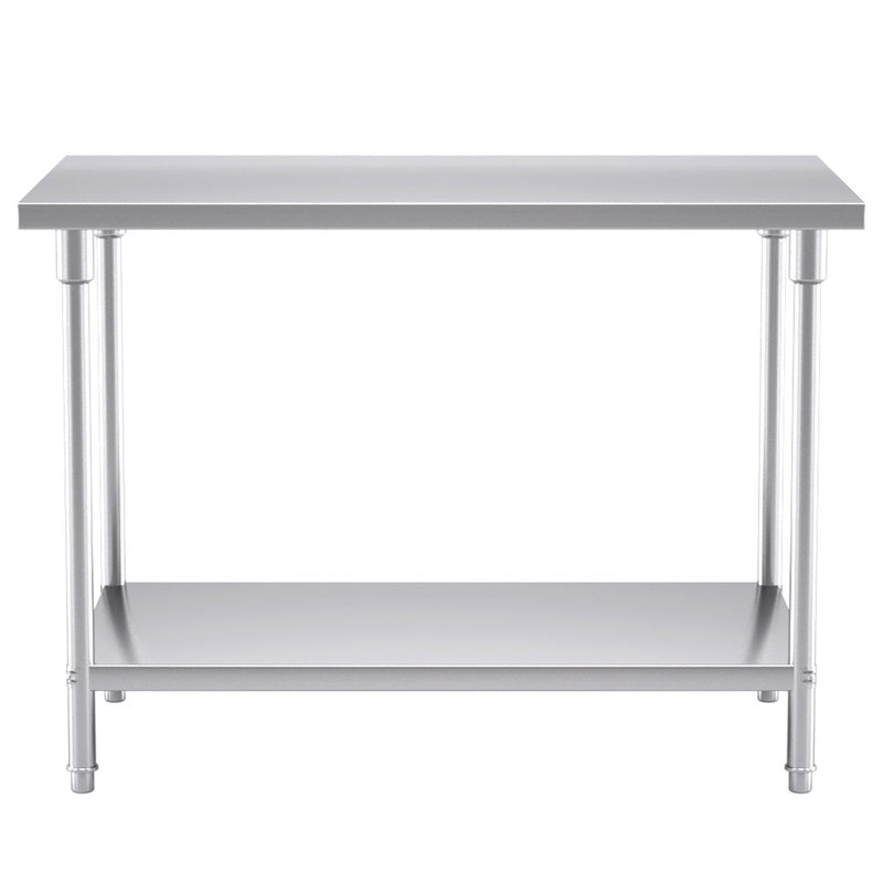 Commercial Kitchen Stainless Steel Prep Work Bench 120x70x85cm Adjustable Shelf