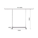 2X Stainless Steel Floor Standing Clothes Rack 240cm Durable Space Saving Organizer