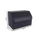Leather Car Boot Organizer Foldable Collapsible Portable Storage Box Black Medium