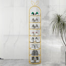 7 Tier Gold Plated Metal Shoe Organizer Space Saving Storage Shelf 27x28x52cm