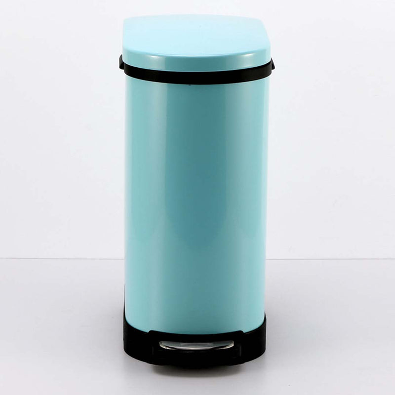 Foot Pedal Stainless Steel Trash Bin 10L Blue Hands-Free Soft Close Design