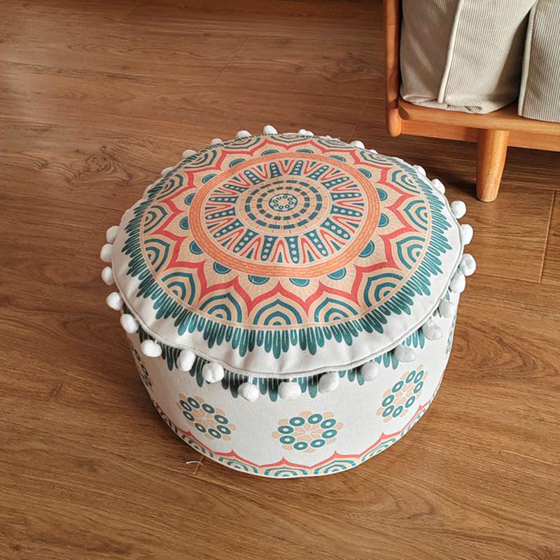 2X 50x30cm Polyester Cotton Pouf Cushion With EPP Particle Support Multicolor