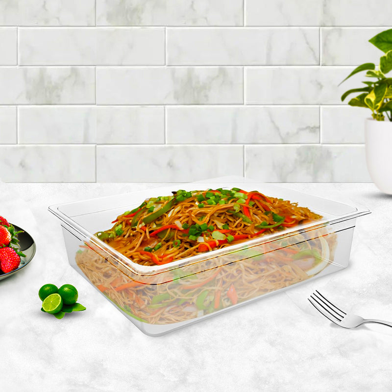 150mm Polycarbonate GN 1/1 Tray Clear Food Storage Dishwasher Safe