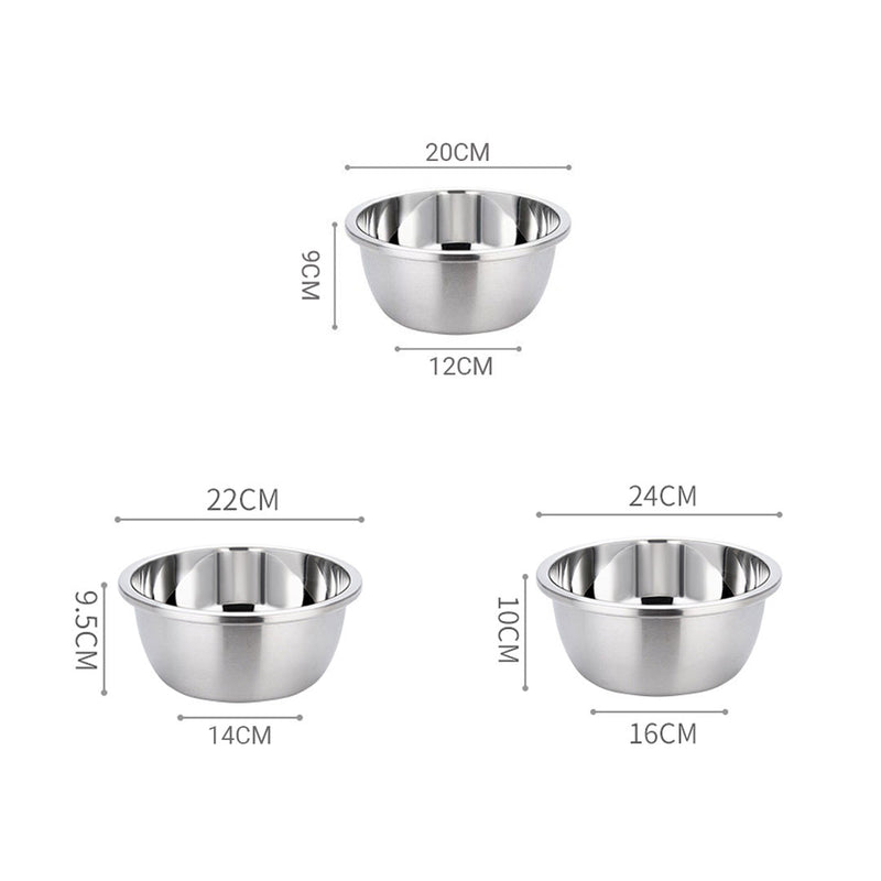 2X Stainless Steel Nesting Colander Bowl Set Strainer Perforated Kitchen Silver