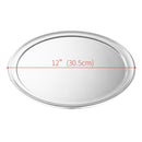 12 Inch Round Aluminum Steel Pizza Tray Baking Plate Pan Silver Dishwasher Safe
