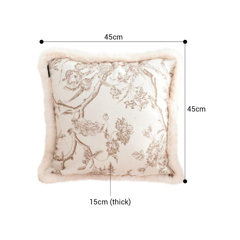Light Luxury French Style Printed Velvet Plush Throw Pillow 45x45CM Multicolor