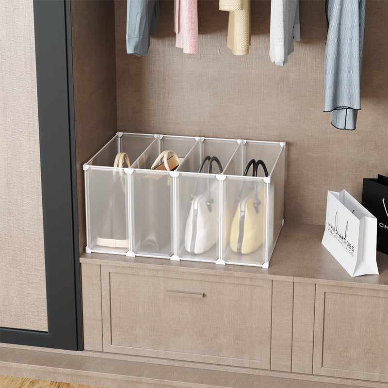 2X Polypropylene Bag Box 71x47x37cm Transparent Foldable Stackable Organizer