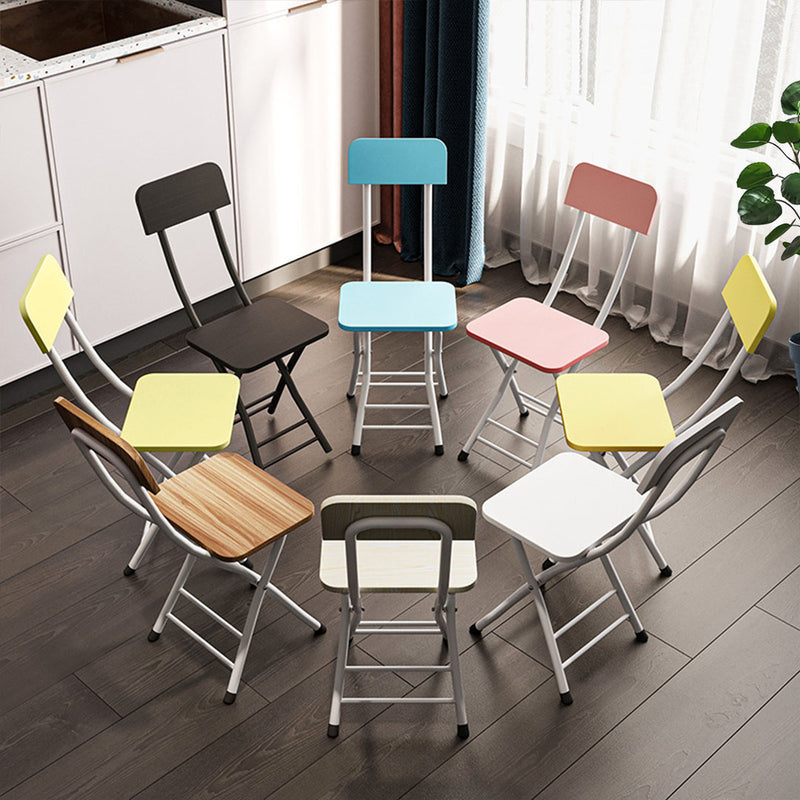 Blue Foldable Chair Mdf Seat Aluminum Legs 77cm Height Lightweight Set of 2